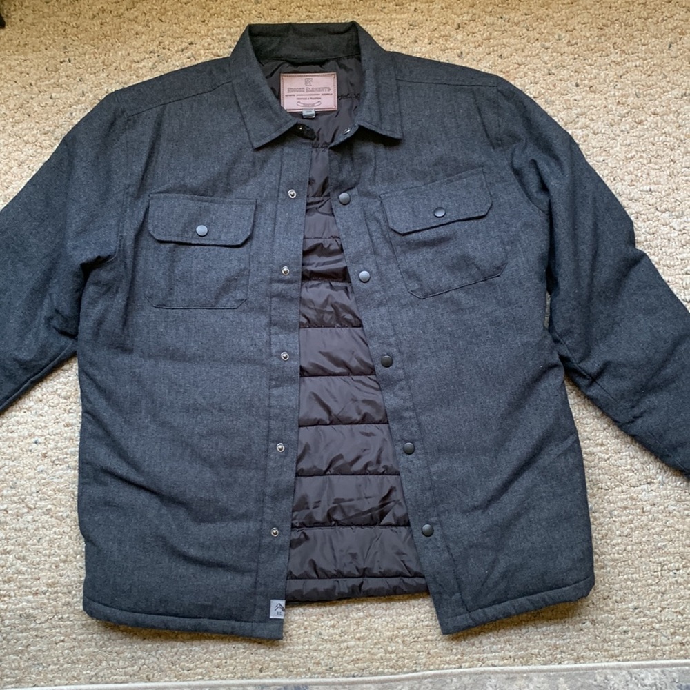RUGGED ELEMENTS Men’s Button Down Utility Insulated Puffer Jacket - Picture 10 of 16